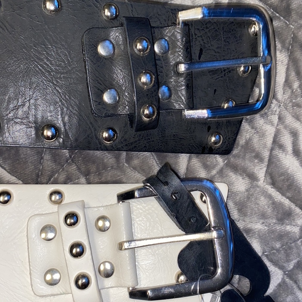 Rue 21 Black White Black Bundle Stud Waist Belts - Picture 6 of 10